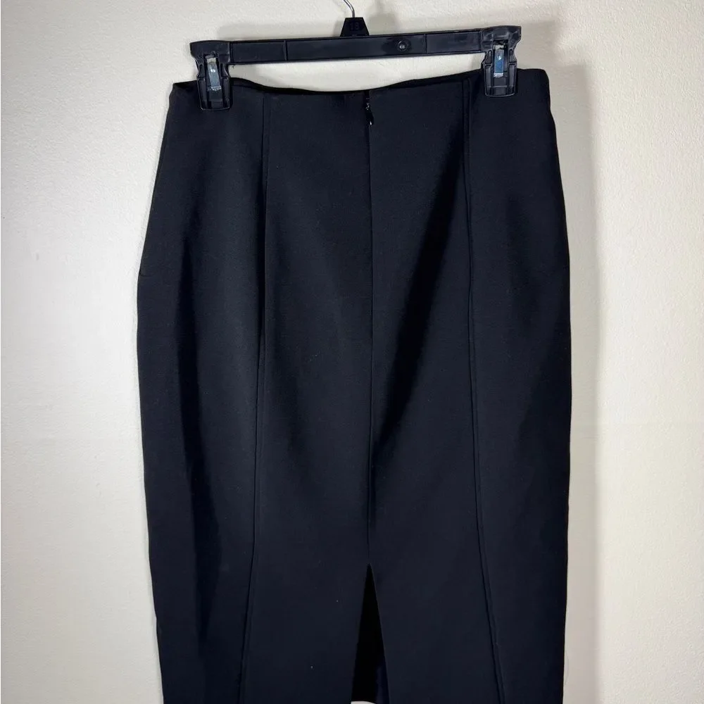 White House Black Market Black Lace-Up High-Waist Pencil Skirt